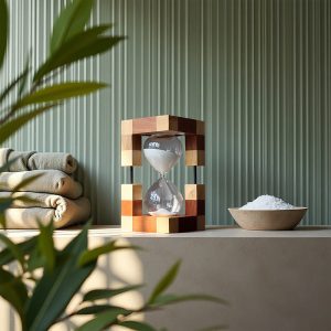 Đồng Hồ Cát Khung Gỗ Hình Khối
